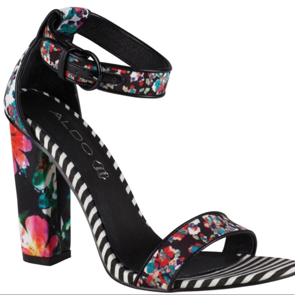 ALDO Florals Block Heel Summer Peep Toe Sandals